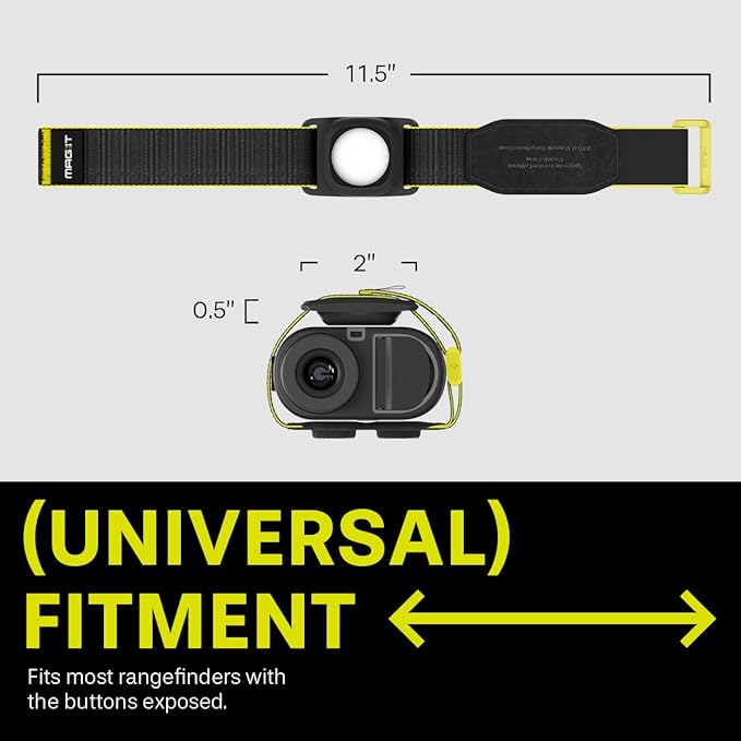 MAG-iT Magnetic Golf Range Finder Strap Designed for AirTag (1st & 2nd Gen) – GPS Tracker Holder Compatible with Find My App – Magnetic Mount for Golf Cart – Black