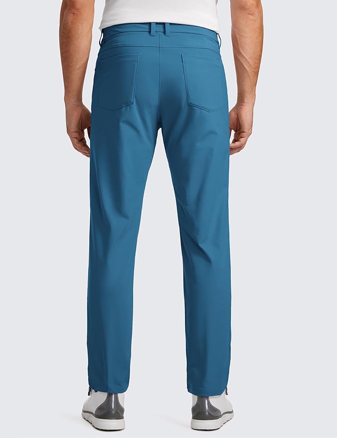 CRZ YOGA All Day Comfy 5-Pocket Golf Pants for Men - 28"/30"/32"/34" Quick Dry Lightweight Casual Work Stretch Trousers