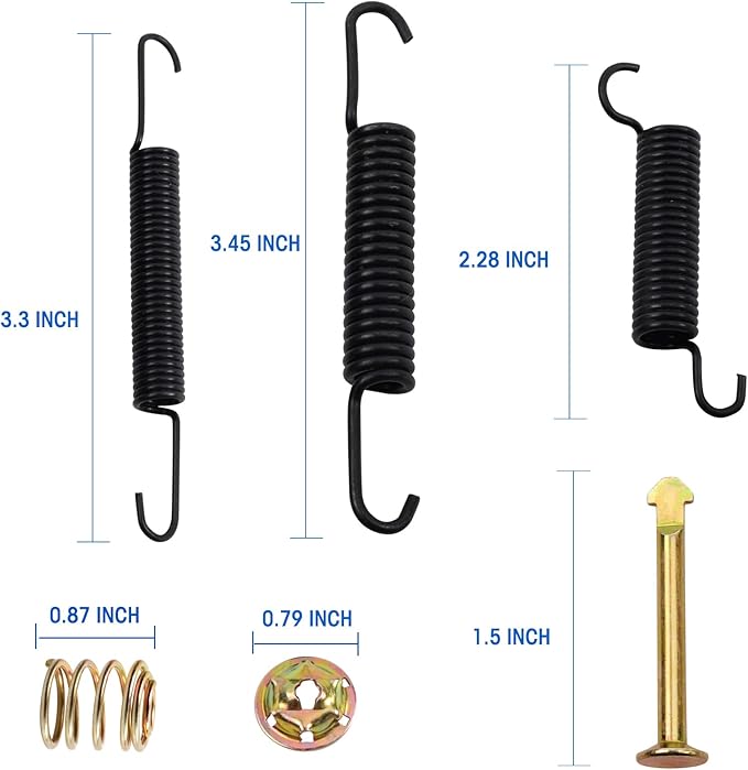 Roykaw EZGO Brake Shoes Pads and Spring Kit Compatible with1996-Up TXT/ST350/Workhorse and Yamaha 1993-Up G14, G16, G19-G22 Golf Cart Models Replaces # 27943G01, 70794G01, 70795G01