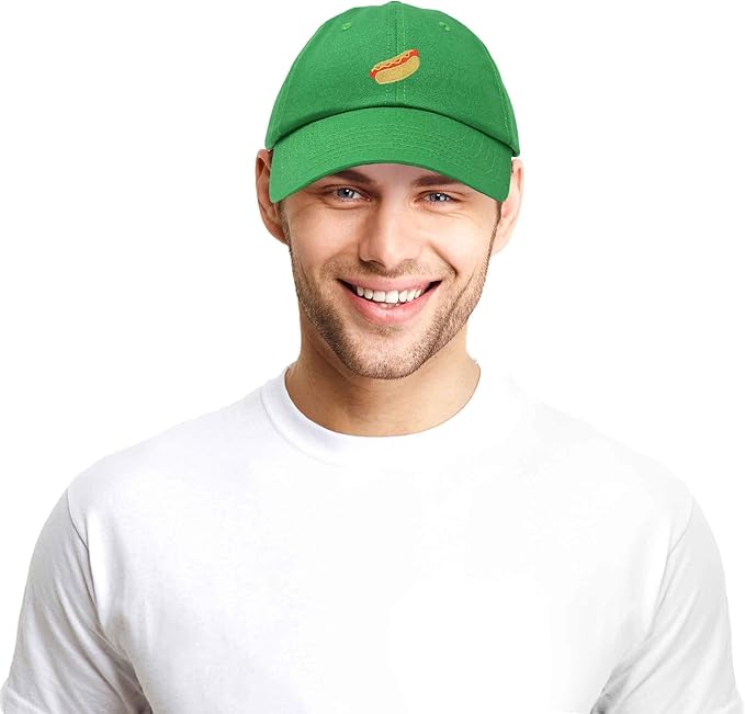 DALIX Hot Dog Hat Embroidered Mens Womens Baseball Cap