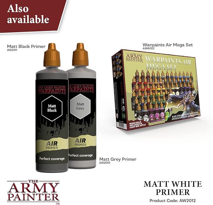 The Army Painter Airbrush Primer White, 100ml Dropper Bottle Acrylic Paint - Image 5