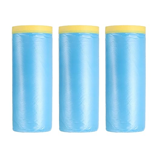 uxcell Pre-Taped Masking Film, 4.9ft x 82ft Plastic Paint Drop Cloth by uxcell