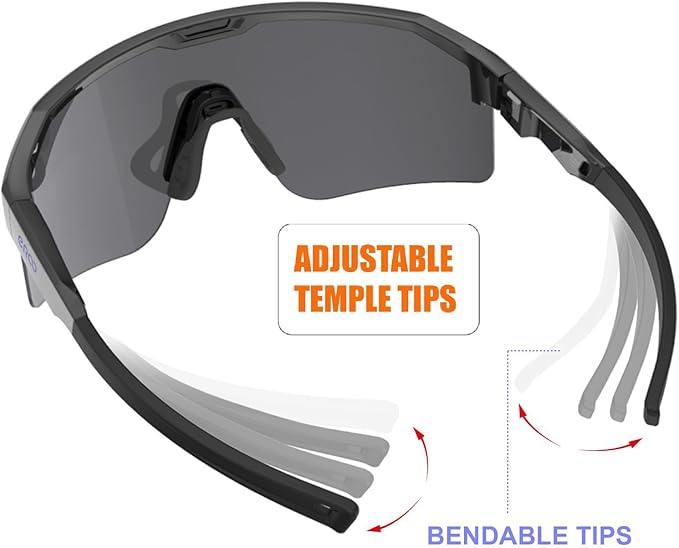 Eazyrun Kids Polarized Sports Sunglasses for Age 8-12 Youth Baseball Softball Cycling Glasses UV Protection for Boy Girl
