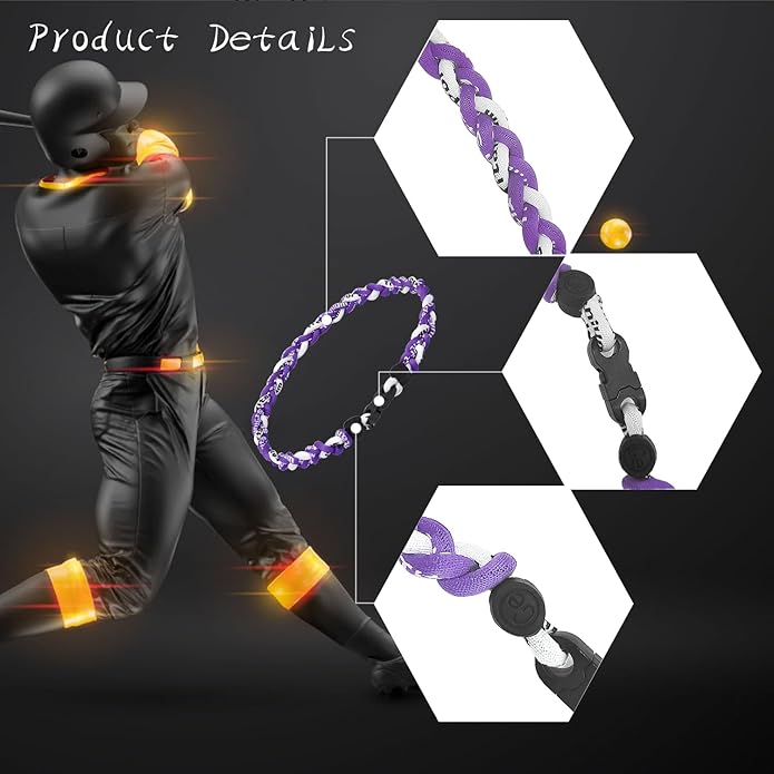 18inch Baseball Necklace,Fashion Tri-Braided Rope Tornado Necklace for Sports Fan