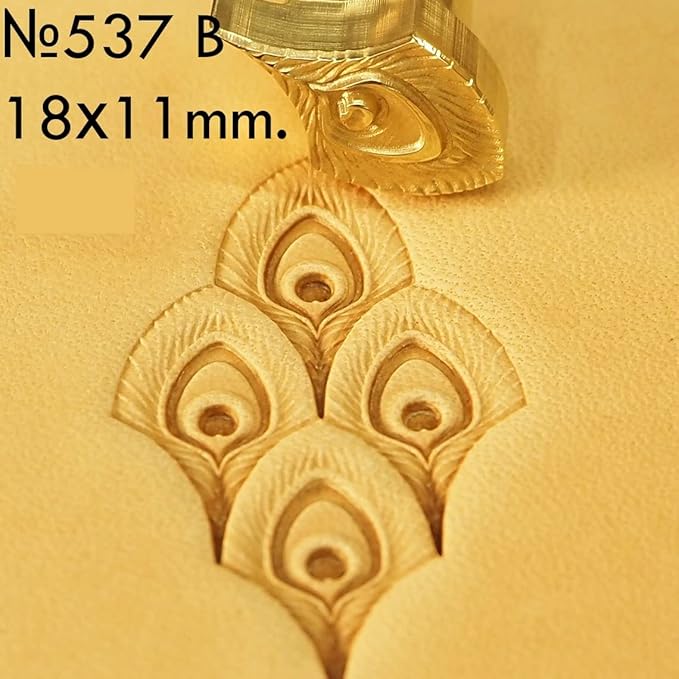 DandS ltd Leather Stamp Tool, Peacock Feather, Professional Steel Craft Tool - Image 2