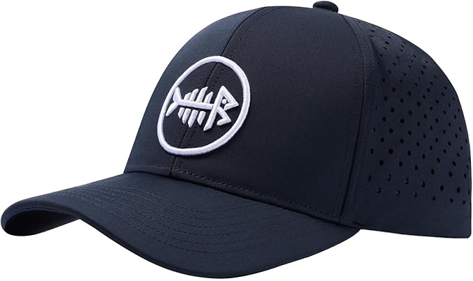 BASSDASH UPF 50+ Quick Dry Baseball Cap Water Resistant Laser Cut Mesh Snapback Hat for Men Women Fishing Hiking FH14