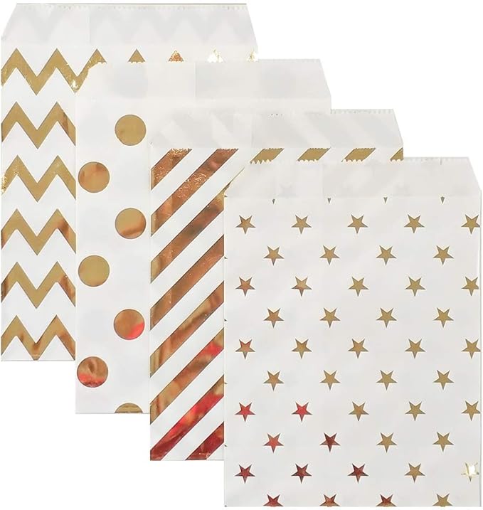 KEYYOOMY 200 Pcs Bright Gold Candy Buffet Bags by KEYYOOMY