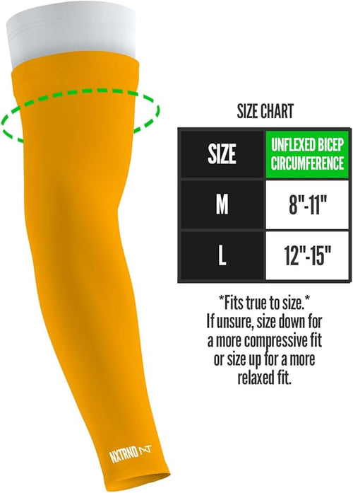 1 Pair Nxtrnd Compression Arm Sleeves for Men, Breathable Football, Basketball, Baseball Accessory, Adult & Kids
