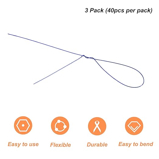 PATIKIL 32 Inch 22 Gauge Floral Stem Wire, 3 Pack/120 Pieces Bouquet Stem Paper - Image 3