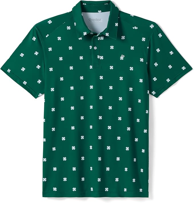 Tipsy Elves Men's Performance Golf Shirt - 4-Way Stretch, Quick Dry, Athletic Cut - Golf Polo