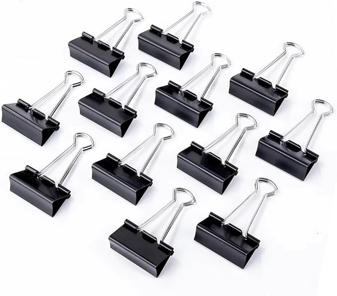 100 Pack Medium Binder Clips, Standard 32mm/1.25 in Binder, Durable Medium by Ymkf+Sqqr