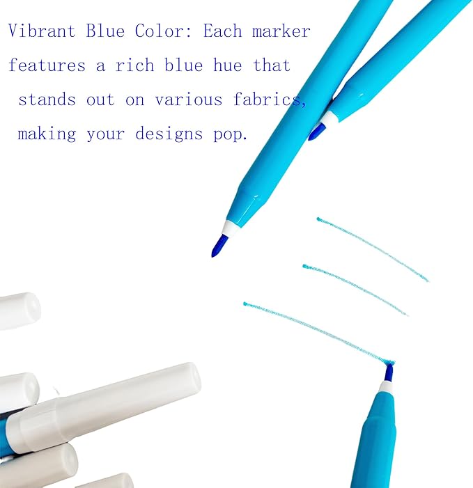 10 PCS Blue Washable Fabric Markers - Image 3