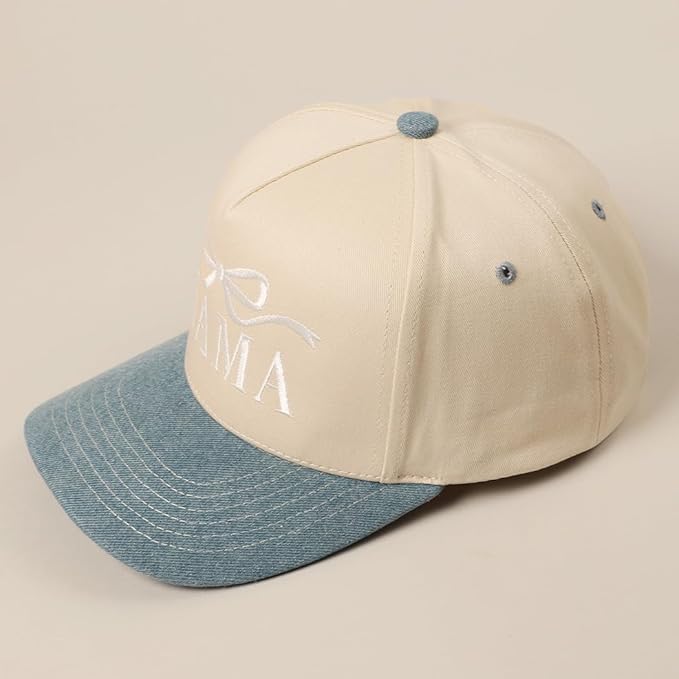 MIRMARU Two-Tone Vintage Canvas Trucker Hats for Men & Women, Adjustable Size Baseball Caps with Trendy Embroidered Design