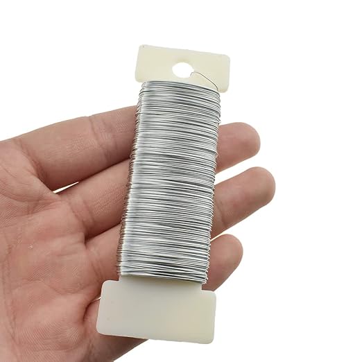 HAHIYO 26Gauge Silver 3 Rolls Total 115 Yards Metal Floral Wire Flexible Paddle - Image 6