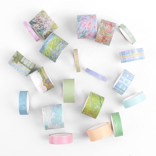 Dizdkizd Floral Green Washi Tape Set, 20 Rolls Cute Seasonal Masking Tape - Image 8