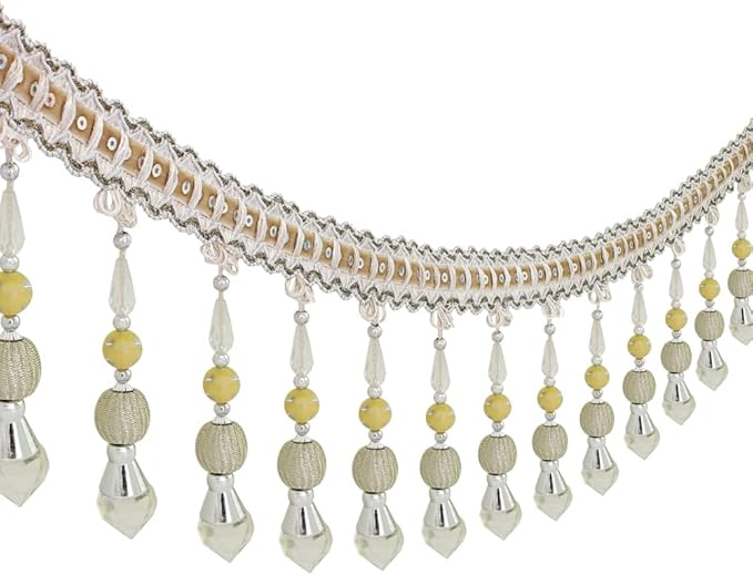 3yards Beading Fringe Trimming Long Beads Tassel Curtain Trim Ribbon Trim - Image 4
