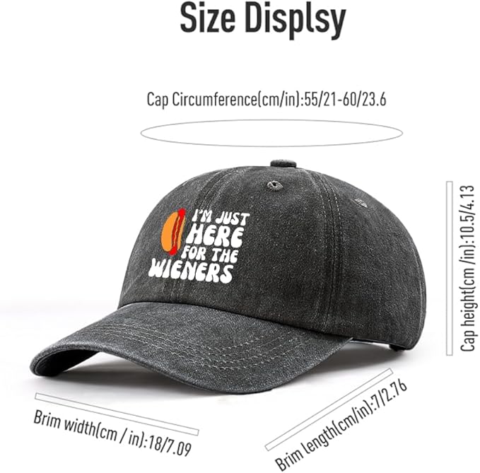 I'm JUST HERE for The Hotdogs Hats for Men Baseball Caps Trendy Washed Workout Hats Light Weight