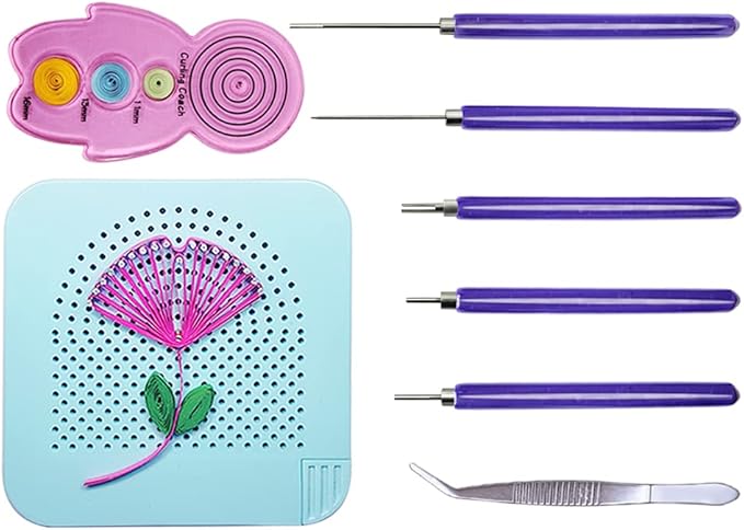 8 Pieces, Quilling Kits, Paper Quilling Tools, Quilling Knitting Board by XIWUMOER