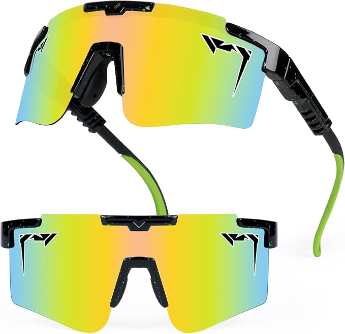 2-Sizes Kids Youth Baseball Sunglasses Men Women Vipers Sunglasses Softball Boys Girl True Polarization &UV Protection