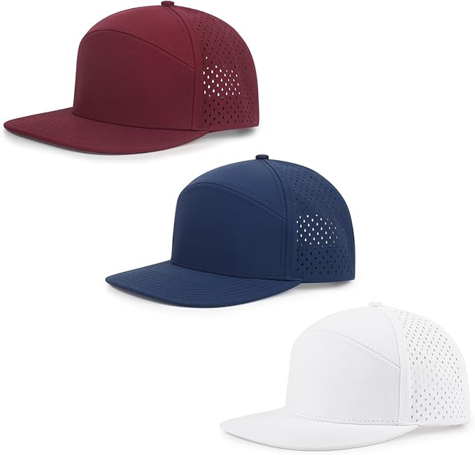 Quick Dry Baseball Cap Flat Brim Snapback Hat Sun and Rain Protection Golf Hat for Men Women