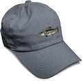 Custom Soft Baseball Hat Embroidered Dad Hat Fish Rainbow Trout Men & Ladies Baseball Cap Cotton