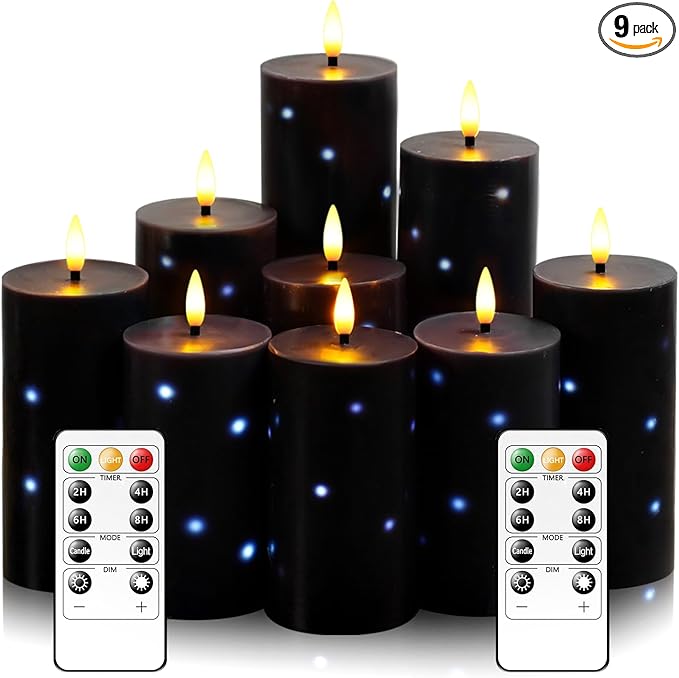 Flickering Flameless Candles, Battery Operated Real Wax LED Pillar Candles by FLAMELESSCANDLES