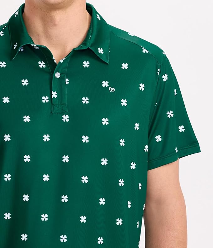 Tipsy Elves Men's Performance Golf Shirt - 4-Way Stretch, Quick Dry, Athletic Cut - Golf Polo