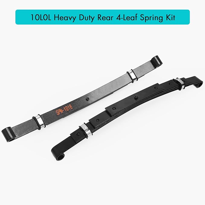 10L0L Heavy Duty Golf Cart Rear Leaf Spring Kit - 4-leaf Spring with Bushings & Sleeves for EZGO TXT Golf Cart 1995-2013