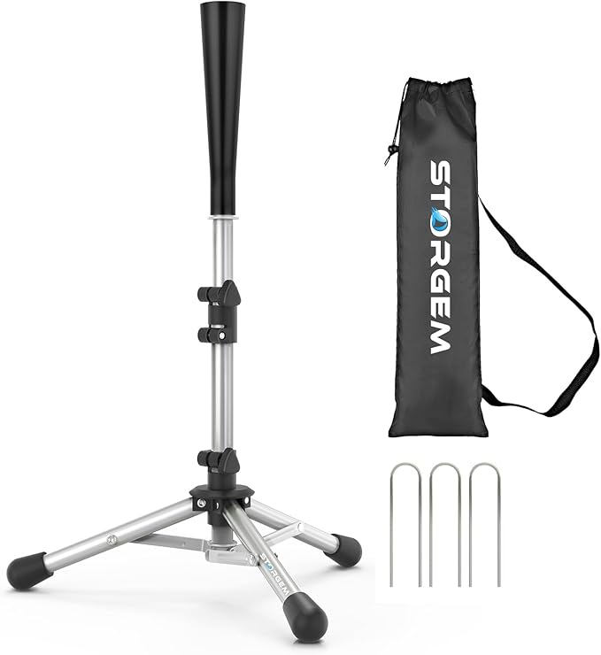 Storgem Baseball and Softball Tee,Batting Tee for Kids,Baseball Tees for Hitting,T Ball Training Stand,Easy Height Adjustment