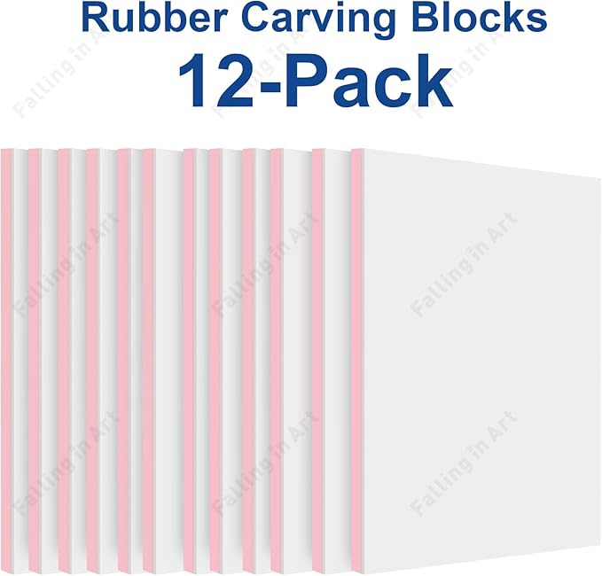 Falling in Art 5 Pack Rubber Carving Block, Soft Linoleum Block - Image 5