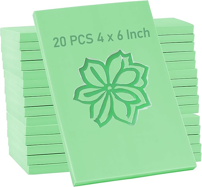 ZOENHOU 20 PCS 4 x 6 Inch Rubber Stamp Carving Blocks, Linoleum Blocks by ZOENHOUDIRECT