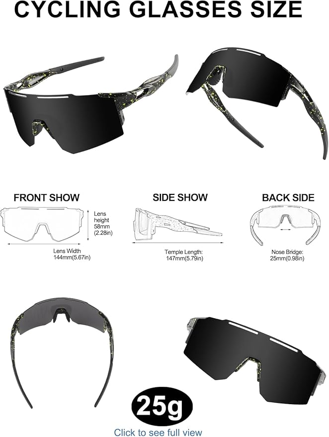 OULAIQI Cycling Sunglasses Polarized Sunglasses for Cycling Men Women with 1 Lens or 3 Interchangeable Lens Baseball Glasses