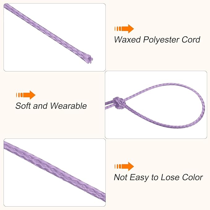 MECCANIXITY Waxed Cord 0.5mm Waxed Polyester Cord 175 Yard Wax String - Image 3