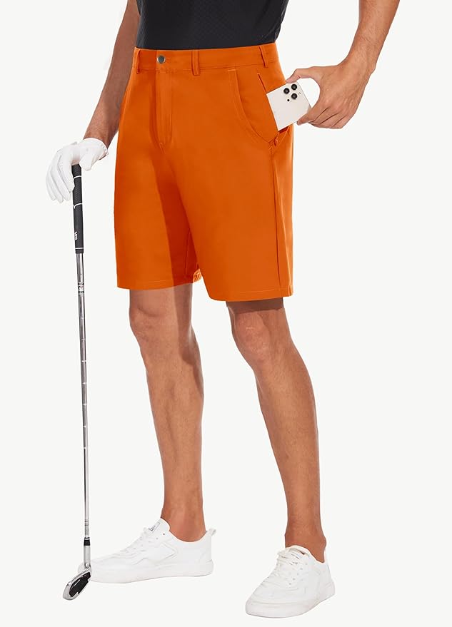 JWM Mens 7"/9" Stretch Golf Shorts - Lightweight Hybrid Casual Dress Work Flat Front Shorts with 5 Pockets Quick Dry UPF50