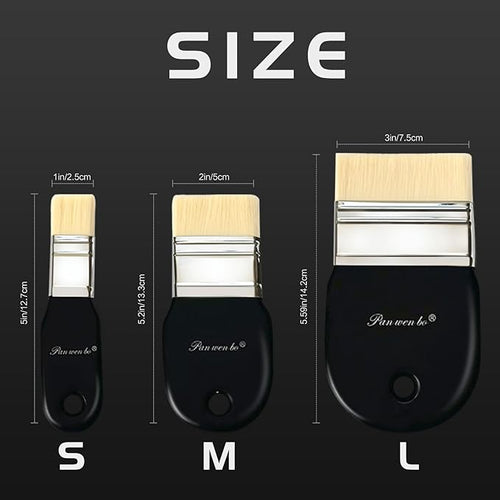 1 PCS Flat Paddle Paint Brush Set, Nylon Painting Brushes - Image 2