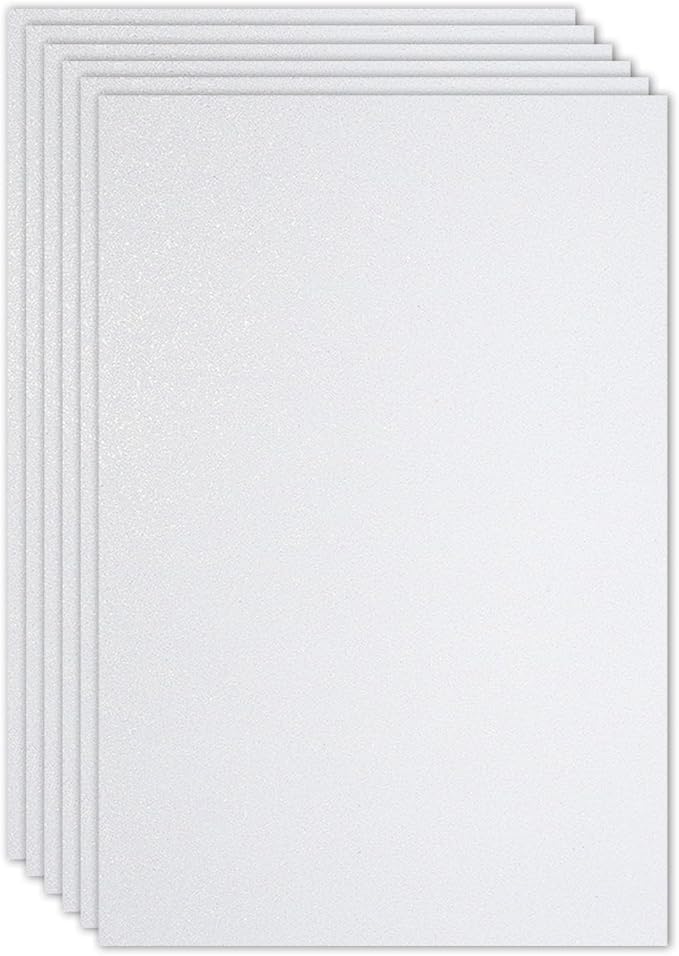 PATIKIL 2mm Thick Non Adhesive Glitter Foam Sheet 16x24inch White, EVA Shiny by PATIKIL