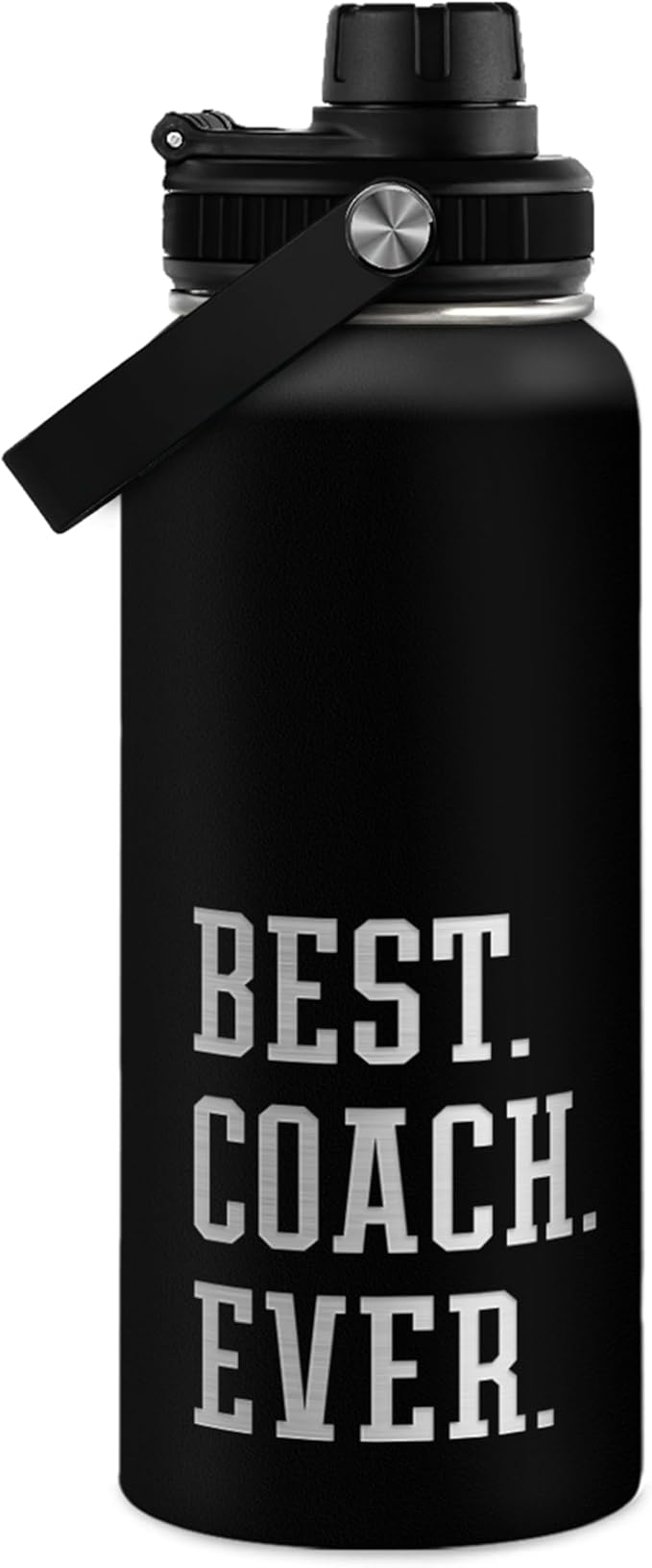 Sport Coach Insulated Engraved Stainless Steel Water Bottle 32oz, Best Coach Ever, Vacuum Chug Lid Travel Tumbler For Men Friends Coaches, Birthday Christmas