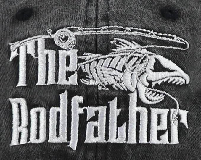 The Rodfather Pugfather Dogfather Grilfather Hats for Men, Adjustable Embroidered Dad Baseball Cap