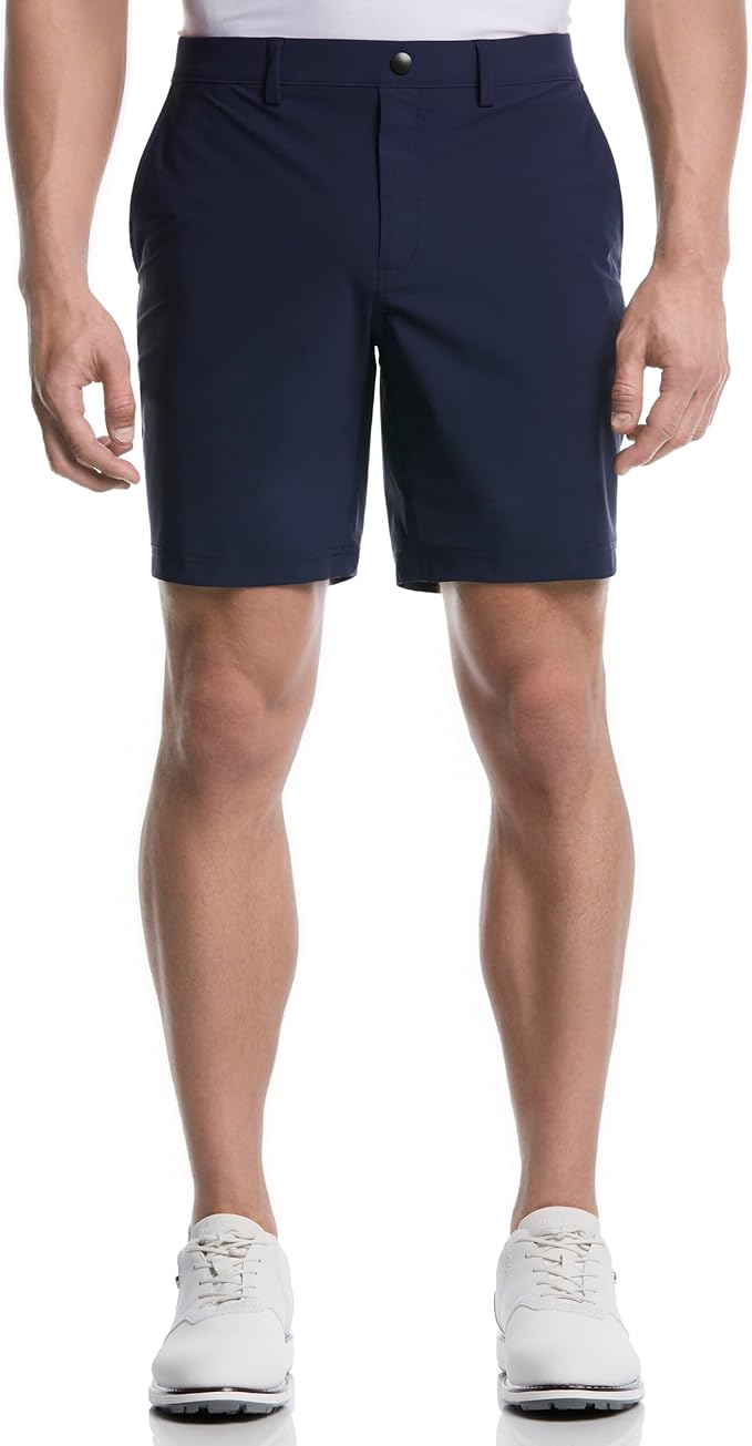 PGA Tour Men's 8" Solid Performance Stretch Pull-on Golf Shorts with Stretch Waistband, Moisture-Wicking, Sun Protection