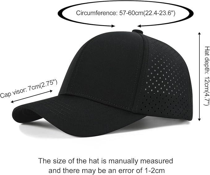 VOBOOM Men Quick Dry Baseball Cap Laser Cut Mesh Ball Curved Brim Snapback Hat