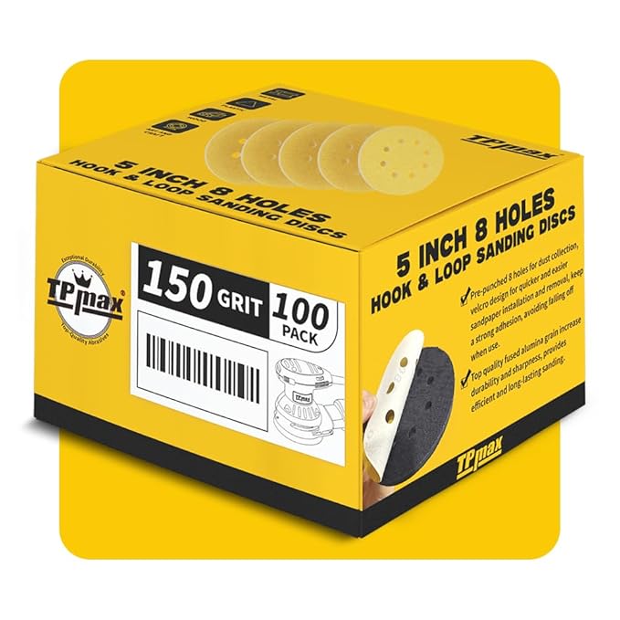 100PCS 5 Inch 150 Grit 125mm 8 Hole Sanding Discs Sandpaper - Image 7