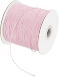 MECCANIXITY Waxed Cord 0.5mm Waxed Polyester Cord 175 Yard Light Pink by MECCANIXITY