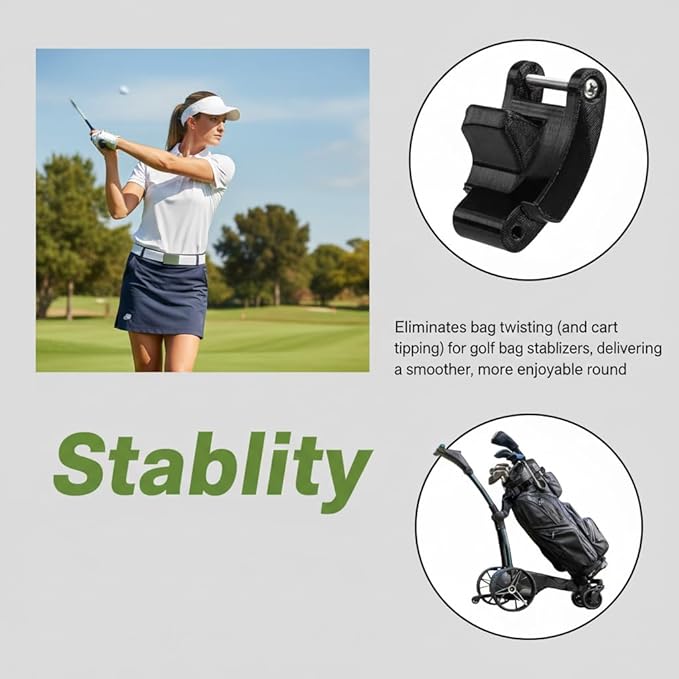 TerraEdge Stabilizer Kit Compatible with Golf Cart Accessories – Anti-Twist Compatible with Mgi Zip Navigator Accessories, Easy Install, Enhanced Cart Security