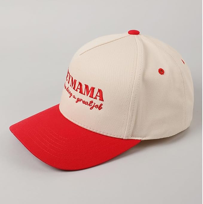 MIRMARU Two-Tone Vintage Canvas Trucker Hats for Men & Women, Adjustable Size Baseball Caps with Trendy Embroidered Design