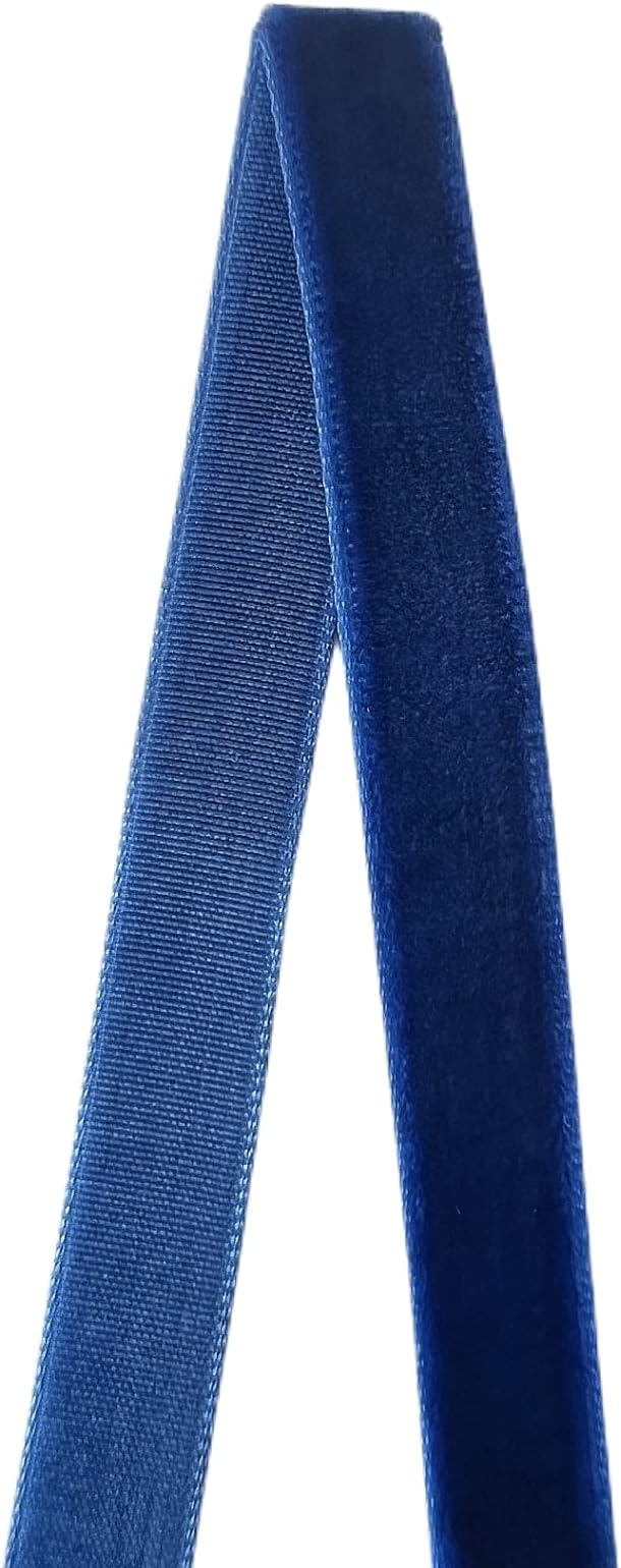 Vintage Sapphire Blue Velvet Ribbon, 3/8 Inch X 25Yd - Image 3