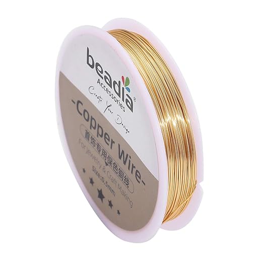 KC Gold Copper Wire 0.5mm Bead Cord by Beadia