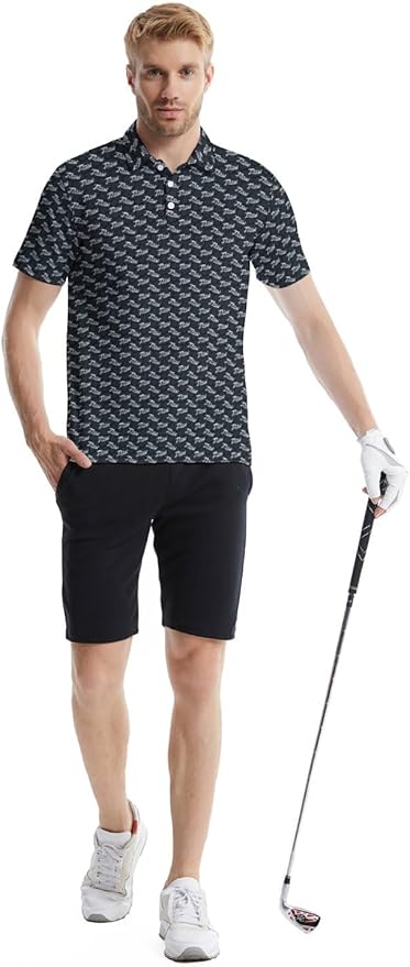 Mens Golf Shirts Golf Polo Shirts for Men Short Sleeve Polo Shirts Golf Gifts