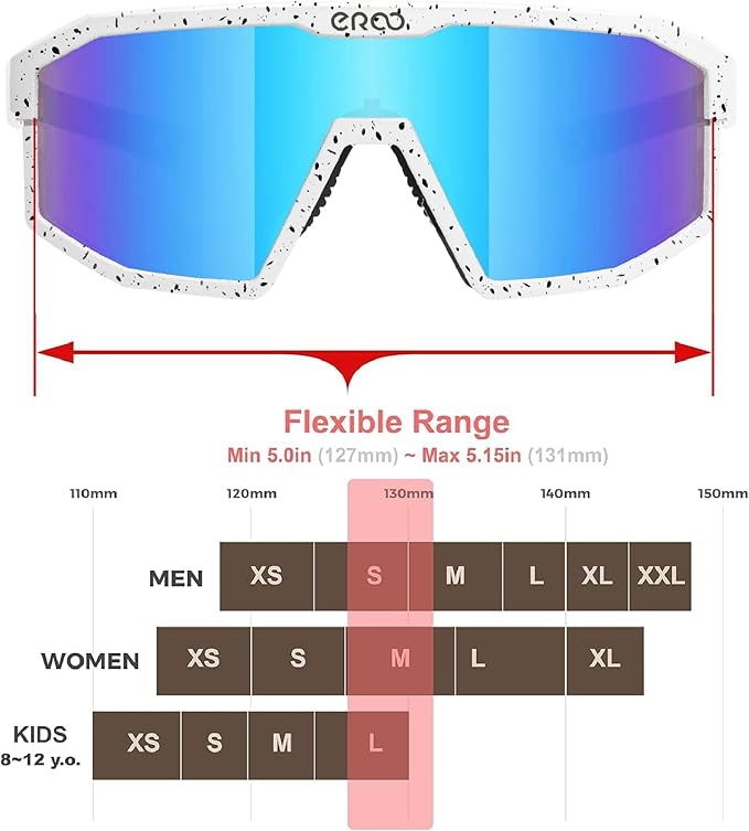 Eazyrun Kids Polarized Sports Sunglasses for Age 8-12 Youth Baseball Softball Cycling Glasses UV Protection for Boy Girl