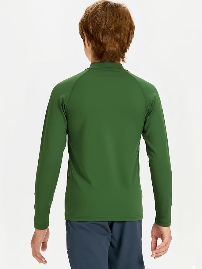 DEVOROPA Youth Boys Compression Thermal Shirt Long Sleeve Kids Fleece Baselayer Soccer Baseball Undershirt Slim/Regular/Husky