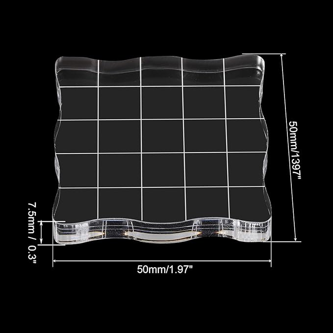 PATIKIL 2" x 2" Acrylic Stamp Block - Image 2